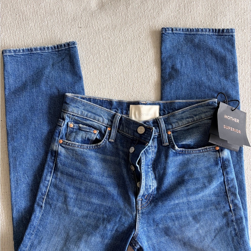 NWT MOTHER SUPERIOR Tomcat Denim Blue Jeans Size 27
